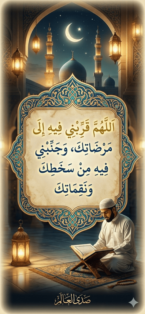 بطاقات أدعية رمضانية مزخرفة 2026: أدعية طهارة القلب والعافية للنشر.
